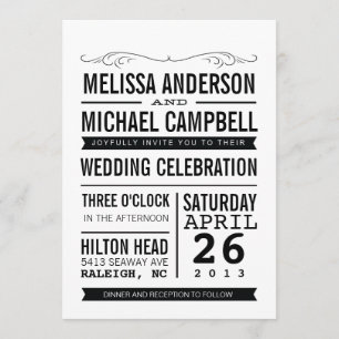 Hochzeitseinladung Typography Einladung