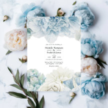 Hochzeitseinladung von Blue Peonies
