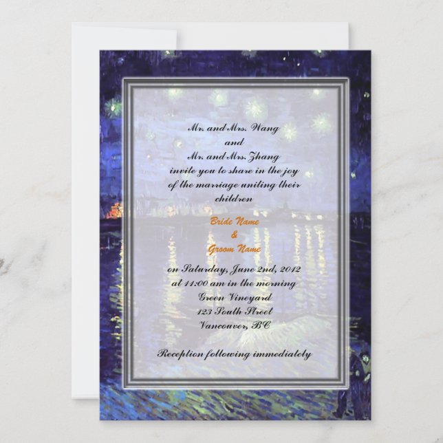 Hochzeitseinladung von Braut- und Bräutigam-Eltern Einladung (Vorderseite)