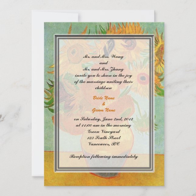 Hochzeitseinladung von Braut- und Bräutigam-Eltern Einladung (Vorderseite)