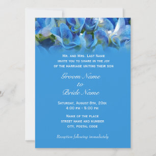 Hochzeitseinladung von Eltern des Bräutigams, blau Einladung