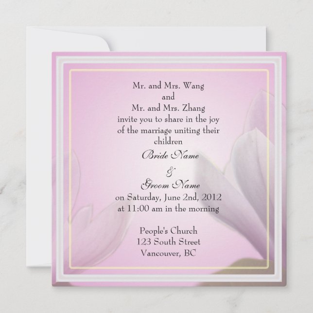 Hochzeitseinladung von Eltern von Braut und Bräuti Einladung (Vorderseite)