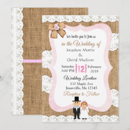 Hochzeitseinladung von Lace und Burlap Einladung