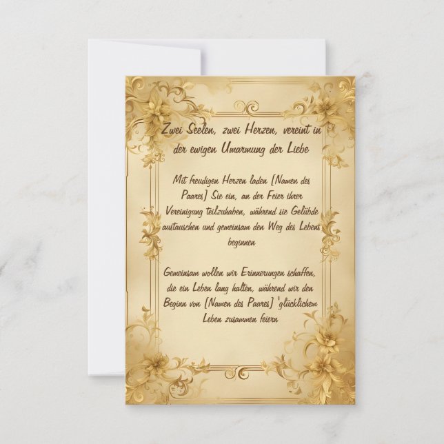 Hochzeitseinladung Wedding Invitation Custom Einladung (Vorderseite)