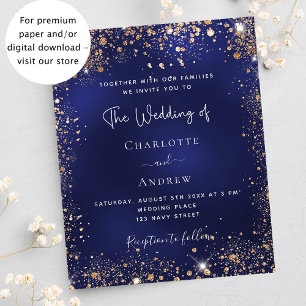 Hochzeitseinladung zum Glitzer in Navy Flyer