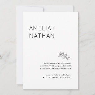 Hochzeitseinladung zur Minimalistischen Wildblume Einladung