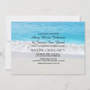 Hochzeitseinladungen am Strand mit Sand Einladung