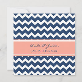 Hochzeitseinladungen Blue Coral Zickzack Einladung