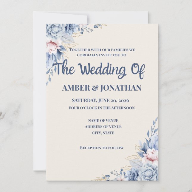 Hochzeitseinladungen  einladung (Vorderseite)