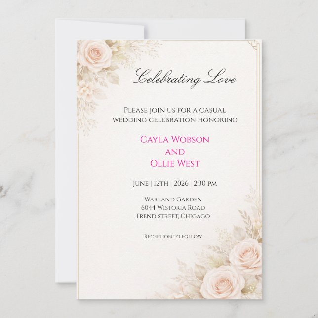 Hochzeitseinladungen Einladung (Vorderseite)
