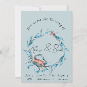 Hochzeitseinladungen für Hochzeiten am Meer Einladung