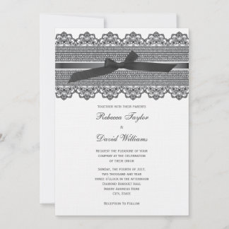 Hochzeitseinladungen für Spitzen und Ribbon Einladung