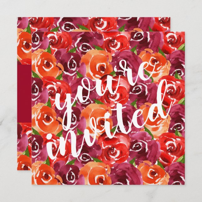 Hochzeitseinladungen für Wasserfarben (Vorne/Hinten)