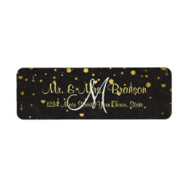 Hochzeitseinladungen | Gold Confetti Monogram