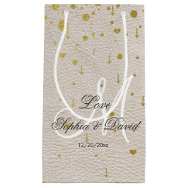 Hochzeitseinladungen | Gold Confetti Monogram Kleine Geschenktüte