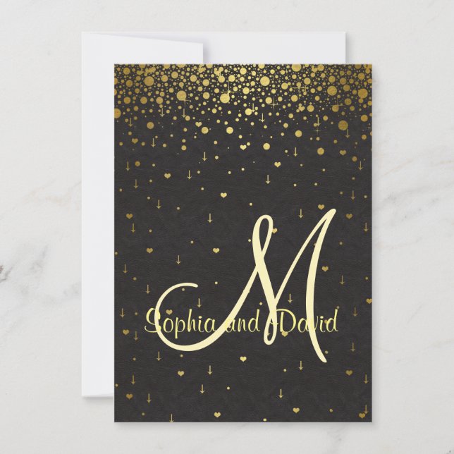 Hochzeitseinladungen | Gold Glam Confetti Einladun Einladung (Vorderseite)