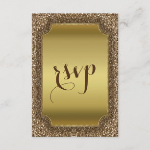 Hochzeitseinladungen   Gold Glitzer Custom UAWG RSVP Karte