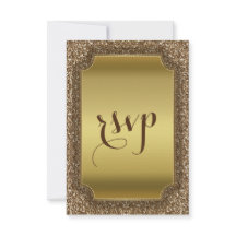 Hochzeitseinladungen | Gold Glitzer Custom UAWG