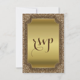 Hochzeitseinladungen | Gold Glitzer Custom UAWG RSVP Karte