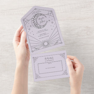Hochzeitseinladungen im Stardust-Stil All In One Einladung