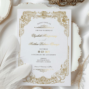 Hochzeitseinladungen im viktorianischen königliche folieneinladung