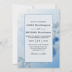 Hochzeitseinladungen in Meeresfarbe Einladung