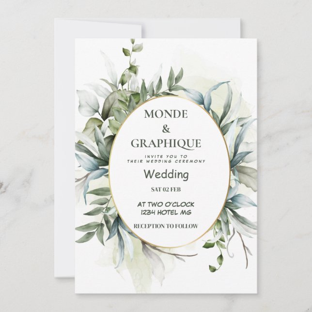 Hochzeitseinladungen Kunst Einladung (Vorderseite)