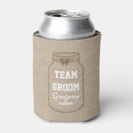 Hochzeitseinladungen | Mason Jar Linen TEAM GROOM Dosenkühler