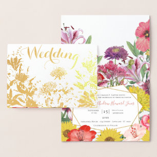 Hochzeitseinladungen mit Goldfilm Folienkarte
