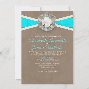 Hochzeitseinladungen mit Vintage-Perlen Einladung