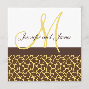 Hochzeitseinladungen Monogramm Giraffen Muster Einladung