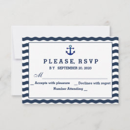 Hochzeitseinladungen | Nautische Marine Waves UAWG RSVP Karte