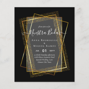Hochzeitseinladungen, Spanische Hochzeit GOLD Budg Flyer