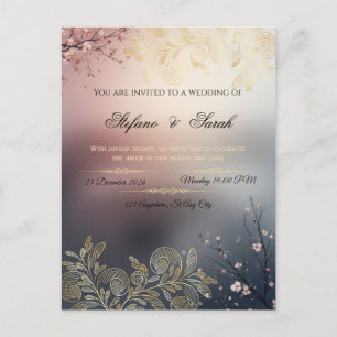 Hochzeitseinladungskarte postkarte
