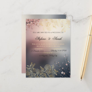 Hochzeitseinladungskarte postkarte