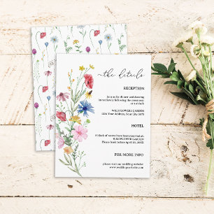 Hochzeitseinlagekarte mit Wildblumen Begleitkarte