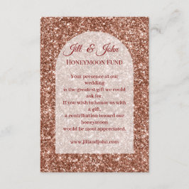 Hochzeitseinschlusskarte Honeymoon-Fonds Rose Gold Begleitkarte