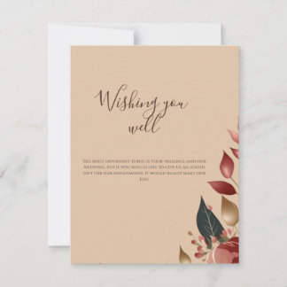 Hochzeitseinschlusskarte Moderne Tropische Rose RSVP Karte