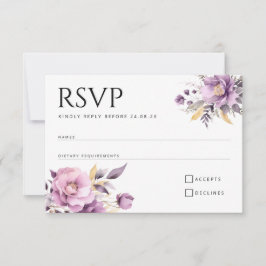 Hochzeitselegante lila Blume UAWG RSVP Karte