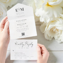 Hochzeitselegante, moderne, einfache, schicke Foli All In One Einladung