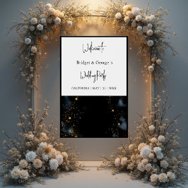 Hochzeitsempfang abstrakt schwarz & mattiert acrylschild