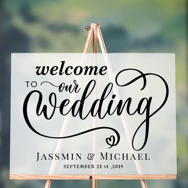 Hochzeitsempfang Acrylschild (Neutral)