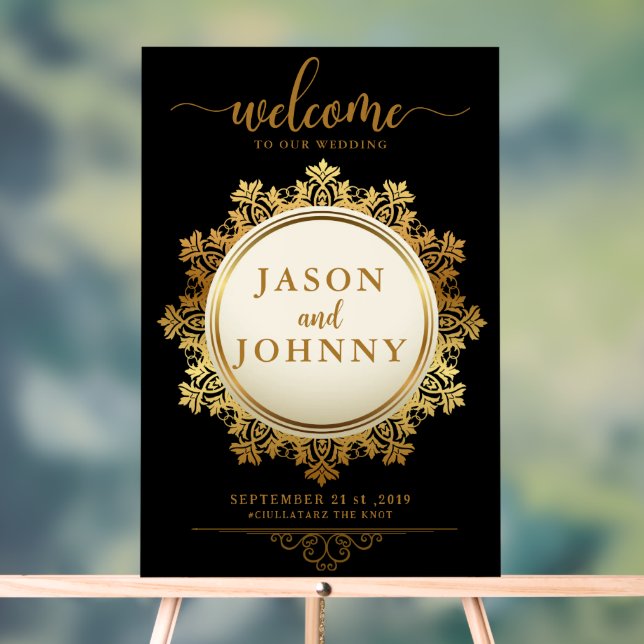 Hochzeitsempfang Acrylschild (Neutral)