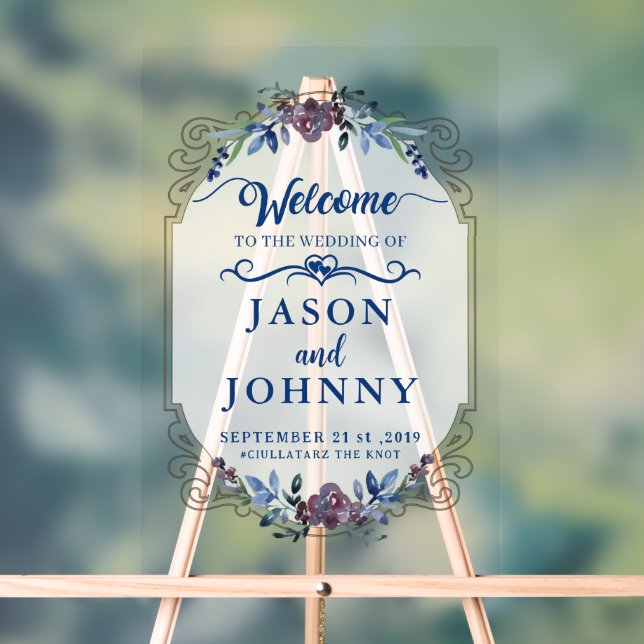 Hochzeitsempfang Acrylschild (Neutral)