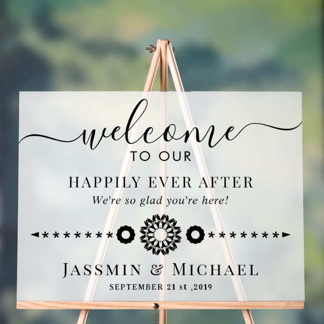 Hochzeitsempfang Acrylschild (Neutral)