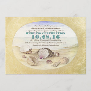 Hochzeitsempfang am Vintagen Strand Einladung