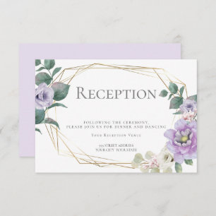 Hochzeitsempfang   Aquarelllavenor floral Einladung