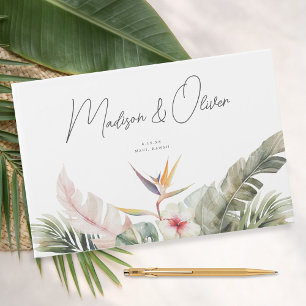 Hochzeitsempfang auf der tropischen botanischen In Gästebuch