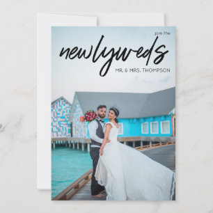 Hochzeitsempfang B 3 Foto & Typografie Einladung