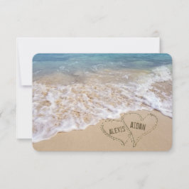 Hochzeitsempfang Beach Hearts laden ein Einladung